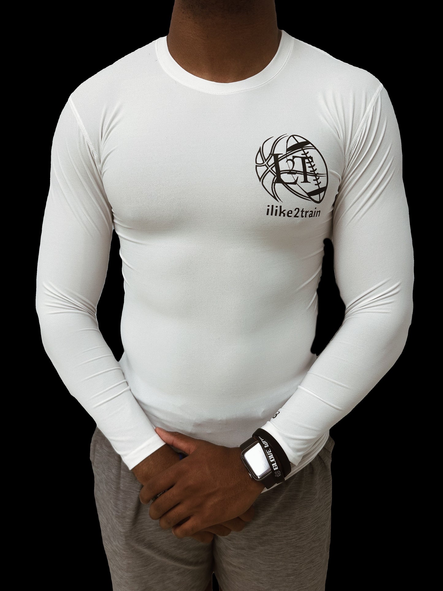 White long sleeve compression shirt