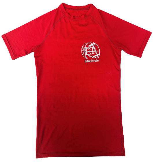 Red short sleeve compression shirt