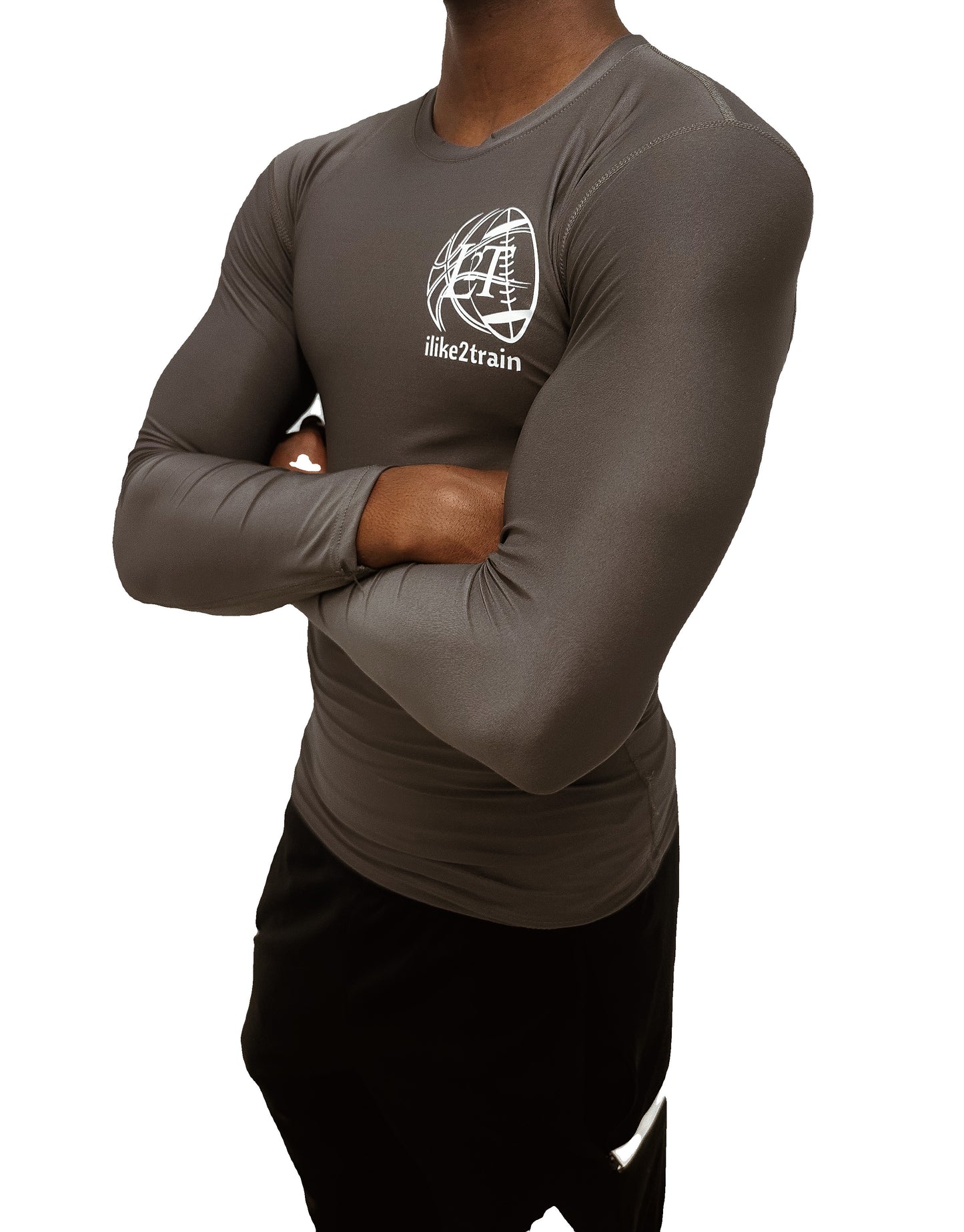 Grey long sleeve compression shirt