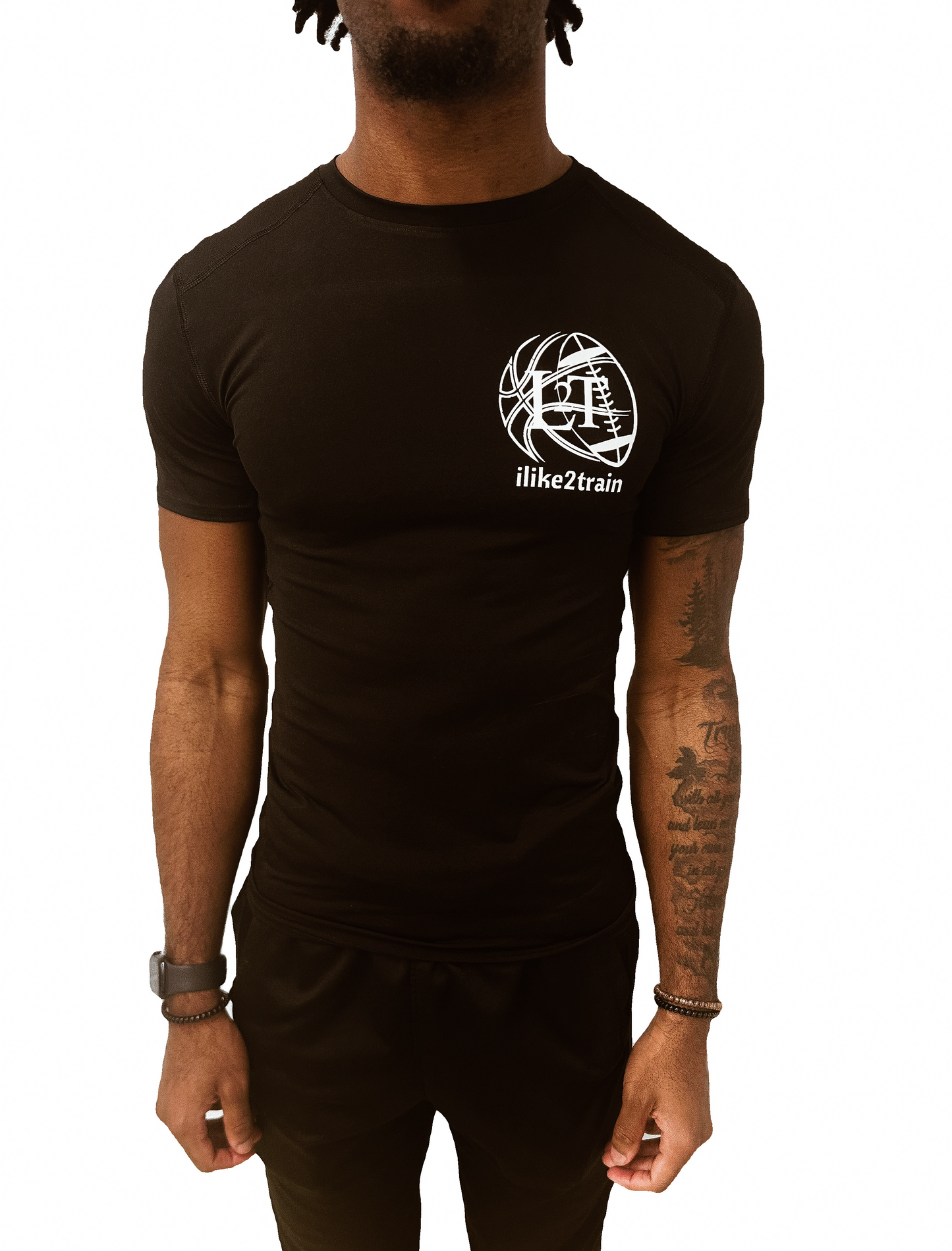 Black short sleeve compression shirt