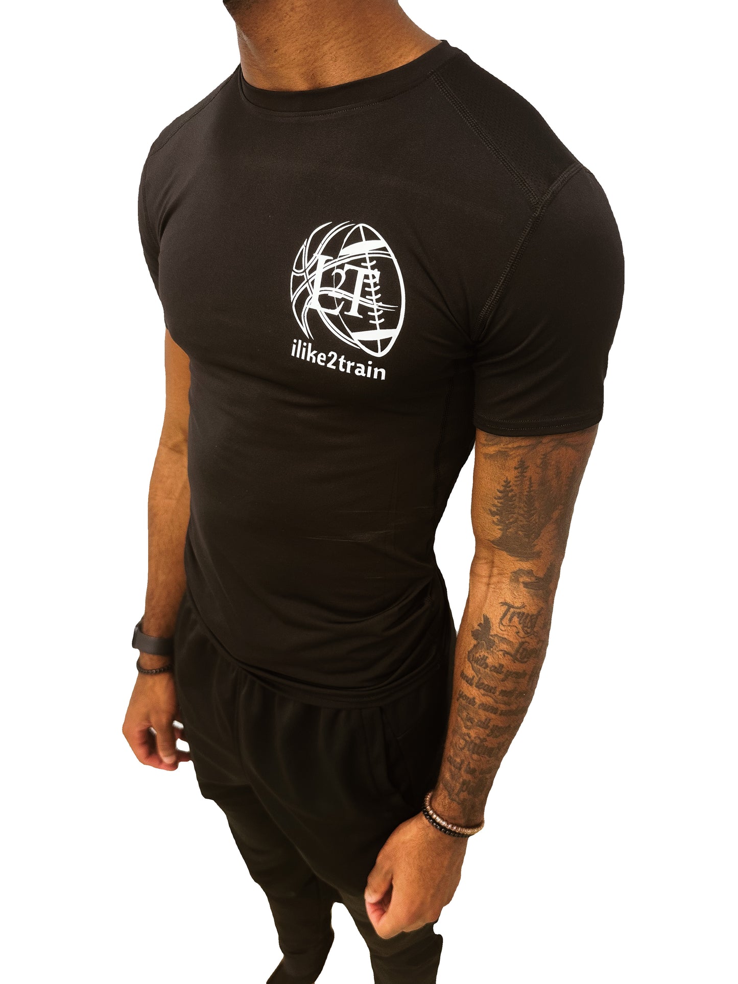 Black short sleeve compression shirt