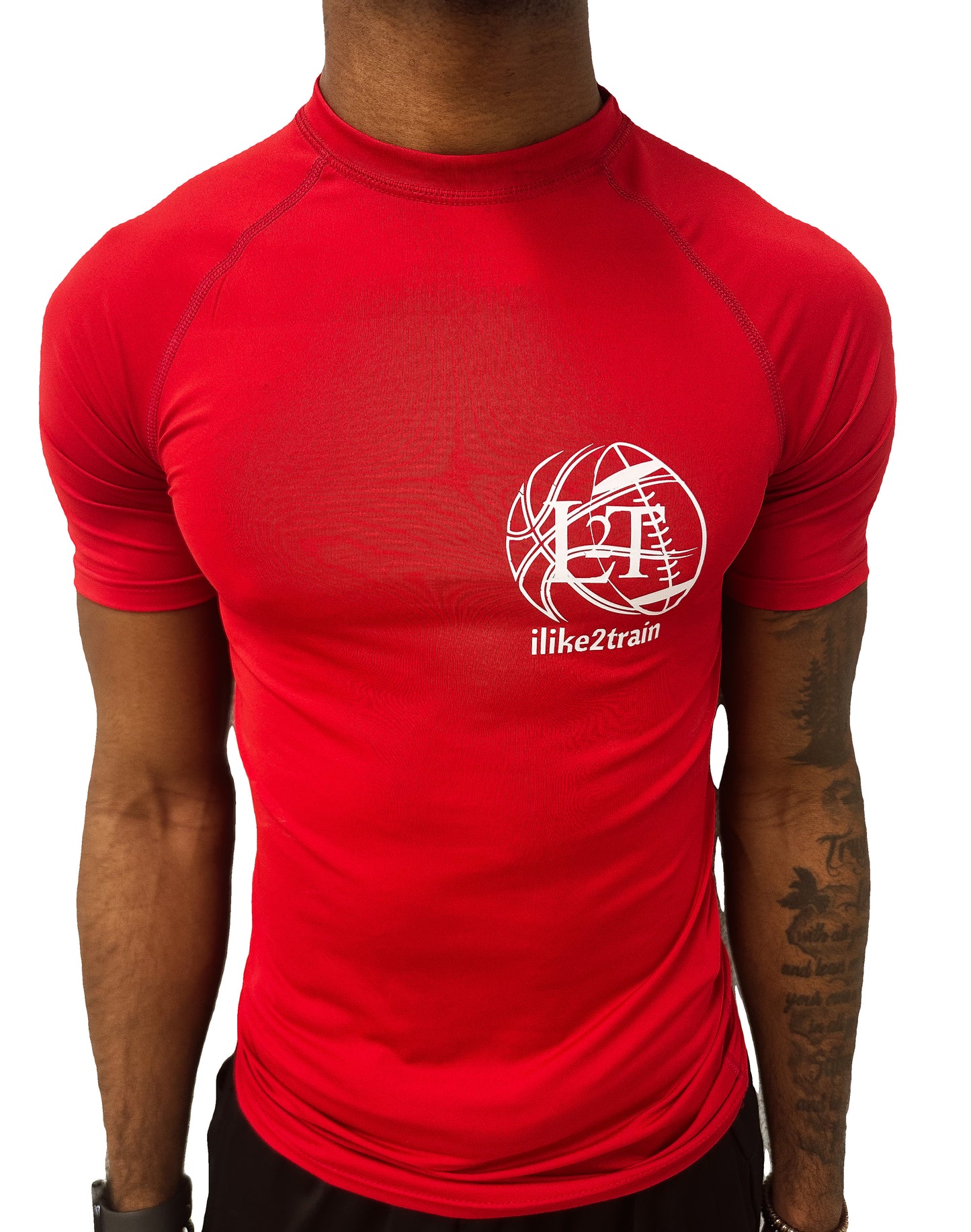 Red short sleeve compression shirt